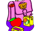 Coloring page Backpack and breakfast painted bygarazi