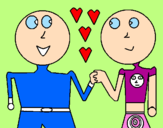 Coloring page Couple in love painted byanaflavia