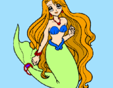 Coloring page Little mermaid painted byvivi