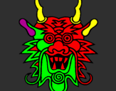 Coloring page Dragon face painted byvvolverine