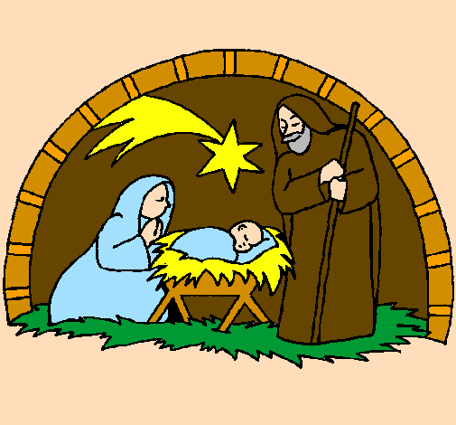 Coloring page Christmas nativity painted byMarga