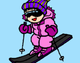 Coloring page Little boy skiing painted byPRESIOSA