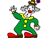 Coloring page Clown with hat and flower painted byPaloma