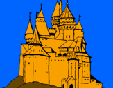 Coloring page Medieval castle painted byJuan Pablo