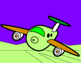 Coloring page Plane landing painted bycameron