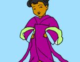 Coloring page Chinese girl painted bySarah  Salom Fechner