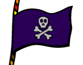 Coloring page Pirate flag painted byHudson