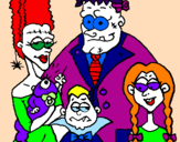 Coloring page Family of monsters painted bylana