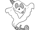Coloring page Ghost with party hat painted byTIA