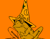 Coloring page Magician turned into a frog painted byANGEL