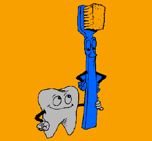 Coloring page Tooth and toothbrush painted byH´PTÑ.YGÝ