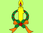 Coloring page Christmas candle III painted byMargarita