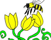 Coloring page Bee painted byspring