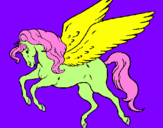 Coloring page Pegasus flying painted byflieey