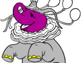 Coloring page Elephant with 3 balloons painted bymaxi