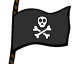 Coloring page Pirate flag painted byGilly the pirate