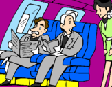 Coloring page Aeroplane passengers painted byangela