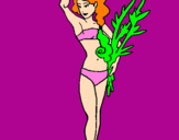 Coloring page Roman woman in bathing suit painted byarlene