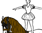 Coloring page Trapeze artist on a horse painted byTay