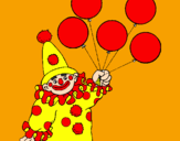 Coloring page Clown with balloons painted bymichele
