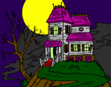 Coloring page Haunted house painted bygemaica
