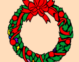 Coloring page Christmas wreath painted byMarga
