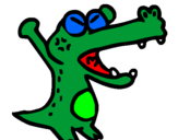 Coloring page Crocodile yelling painted bycocodrile
