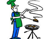 Coloring page Barbecue painted byclow