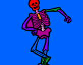 Coloring page Happy skeleton painted byANGEL