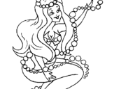 Coloring page Mermaid and bubbles painted bynatalie