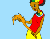 Coloring page Ethiopian woman painted bychristmlolo