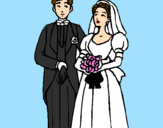 Coloring page The bride and groom III painted bysofia
