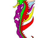 Coloring page Oriental sea horse painted bymichael