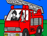 Coloring page Fire engine painted byEllie Kirton