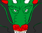 Coloring page Dragon's head painted byMarga