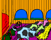 Coloring page Cows in the stable painted byCoco Aka Whitebull