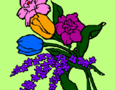 Coloring page Bunch of flowers painted byfortesa