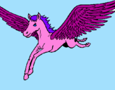 Coloring page Pegasus in flight painted byHolly