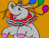 Coloring page Elephant with 3 balloons painted byPRESIOSA