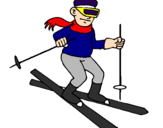 Coloring page Skier II painted byTete