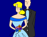Coloring page The bride and groom II painted byMarga