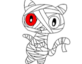 Coloring page Doodle the cat mummy painted byemo kid