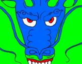 Coloring page Dragon's head painted byL.J.
