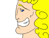 Coloring page Greek head painted byisadora