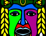 Coloring page Maya  Mask painted byLola