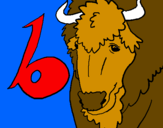 Coloring page Buffalo painted bybaal