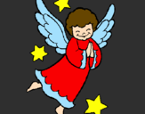 Coloring page Little angel painted byTiffany