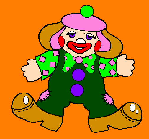 Coloring page Clown with big feet painted byShannon