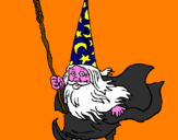 Coloring page Dwarf magician painted bynora