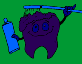 Coloring page Tooth cleaning itself painted bygFFFDbor